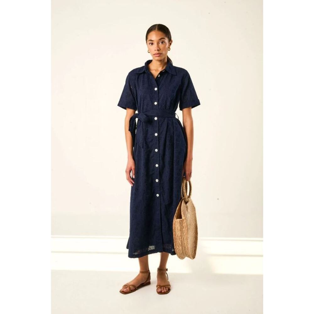 La Maregold The Juliette Eyelet Dress - S Midnight Blue